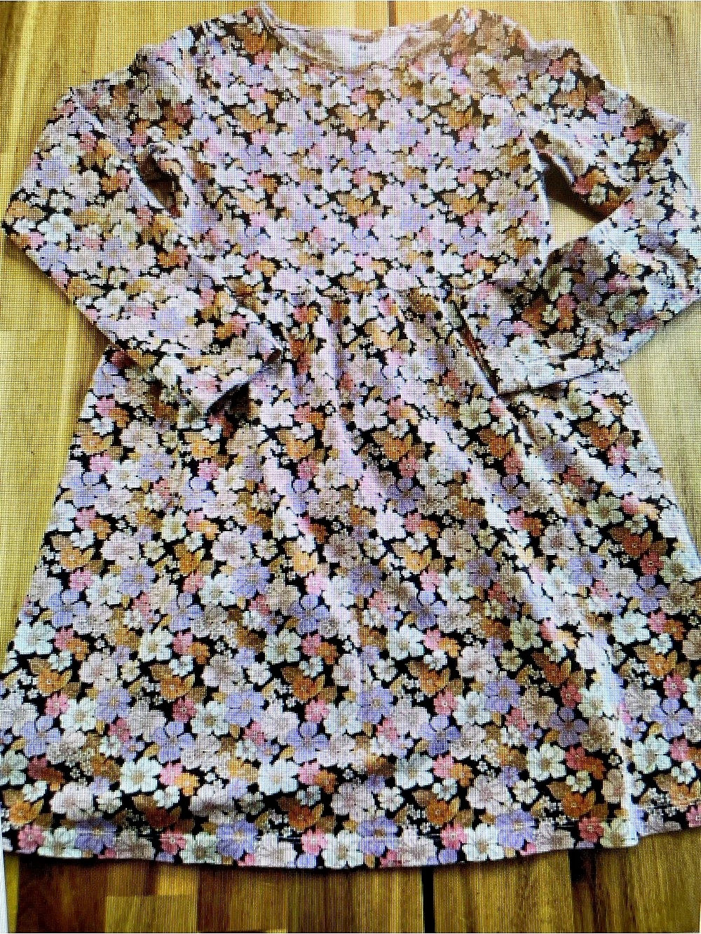 H&M Floral Mini Dress in Black & Purple